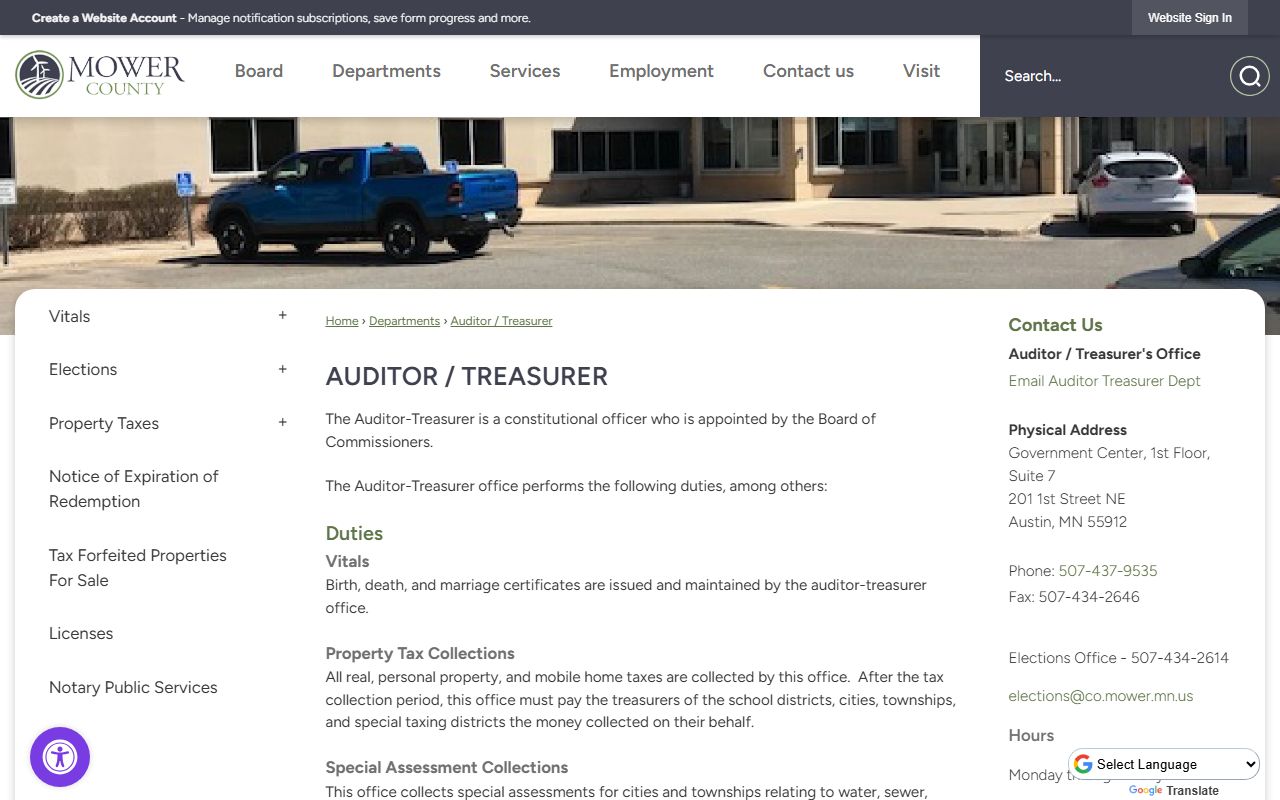 Mower County Court Administrator records and Auditor Treasurer marriage records split