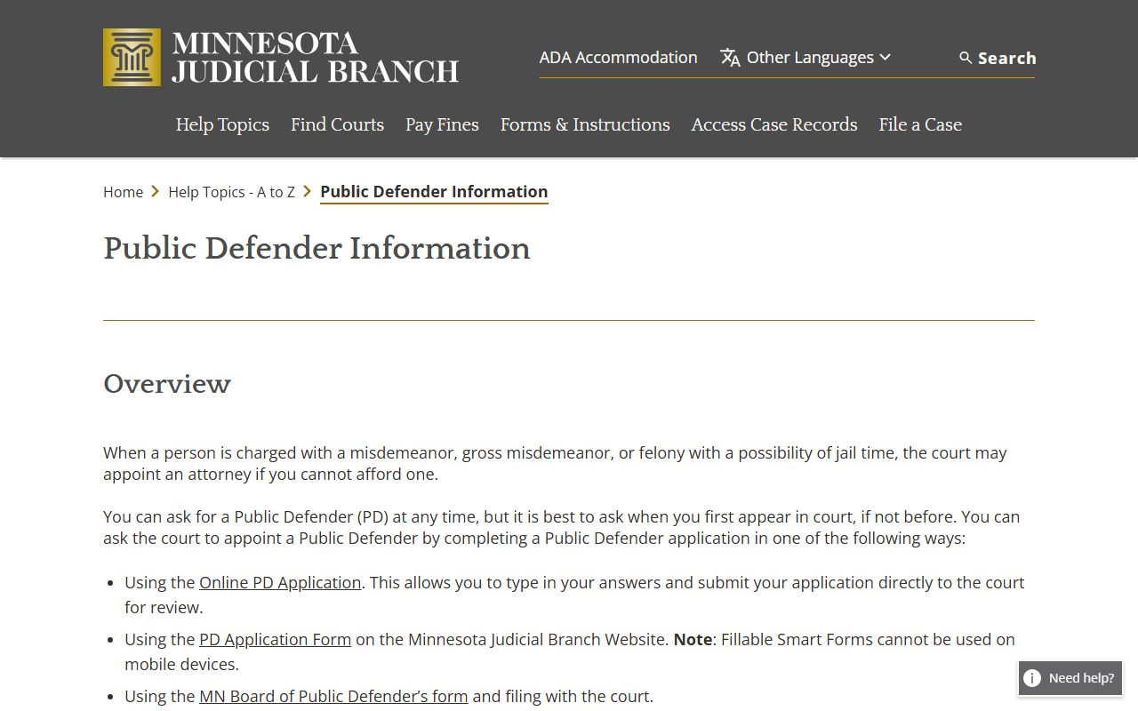 Mower County arrest records and court charges public defender overview
