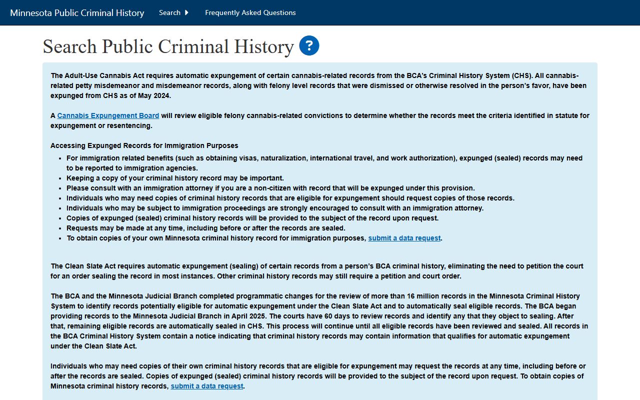 Mower County criminal court records and BCA public criminal history search