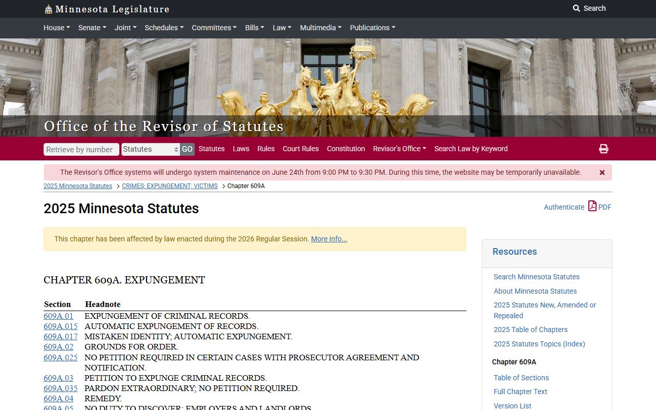 Mower County criminal court records and Minnesota expungement chapter