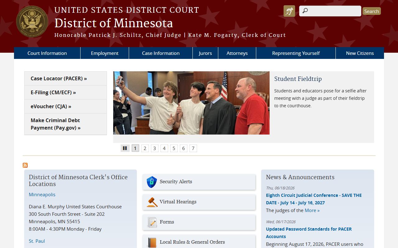 Mower County District Court compared with U.S. District Court for Minnesota