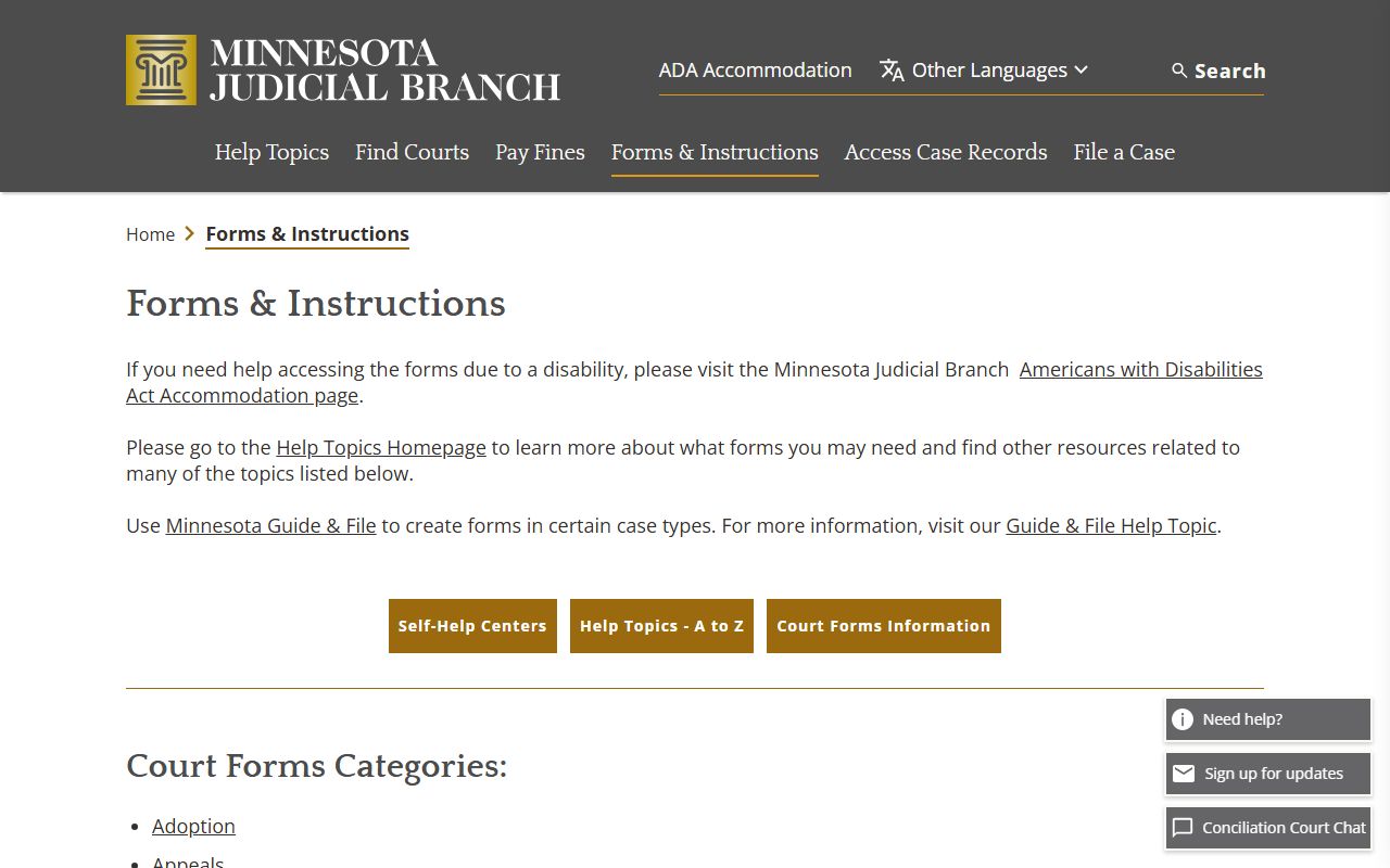 Mower County probate records Minnesota court forms and instructions