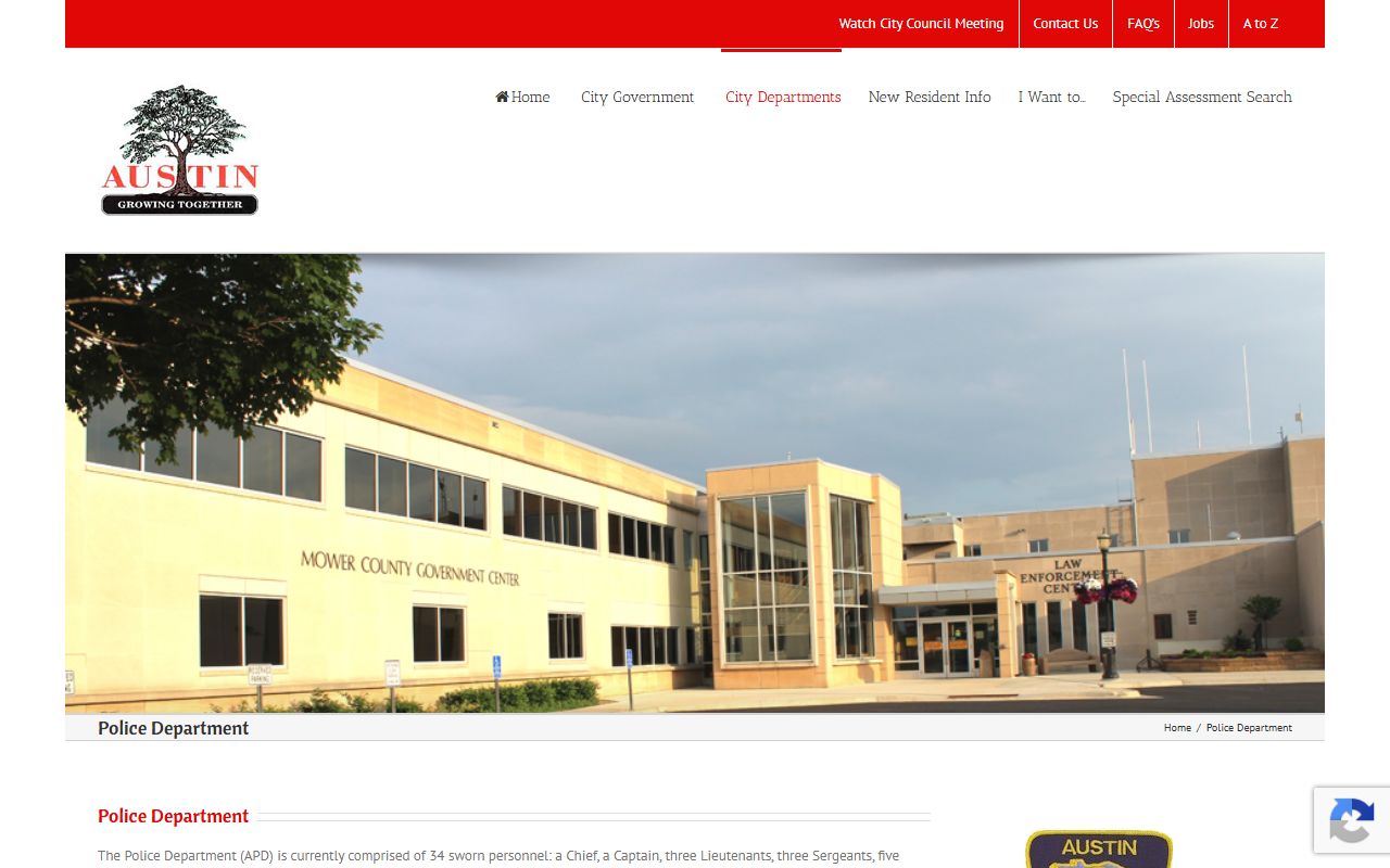 Mower County traffic court records Austin Police Department source