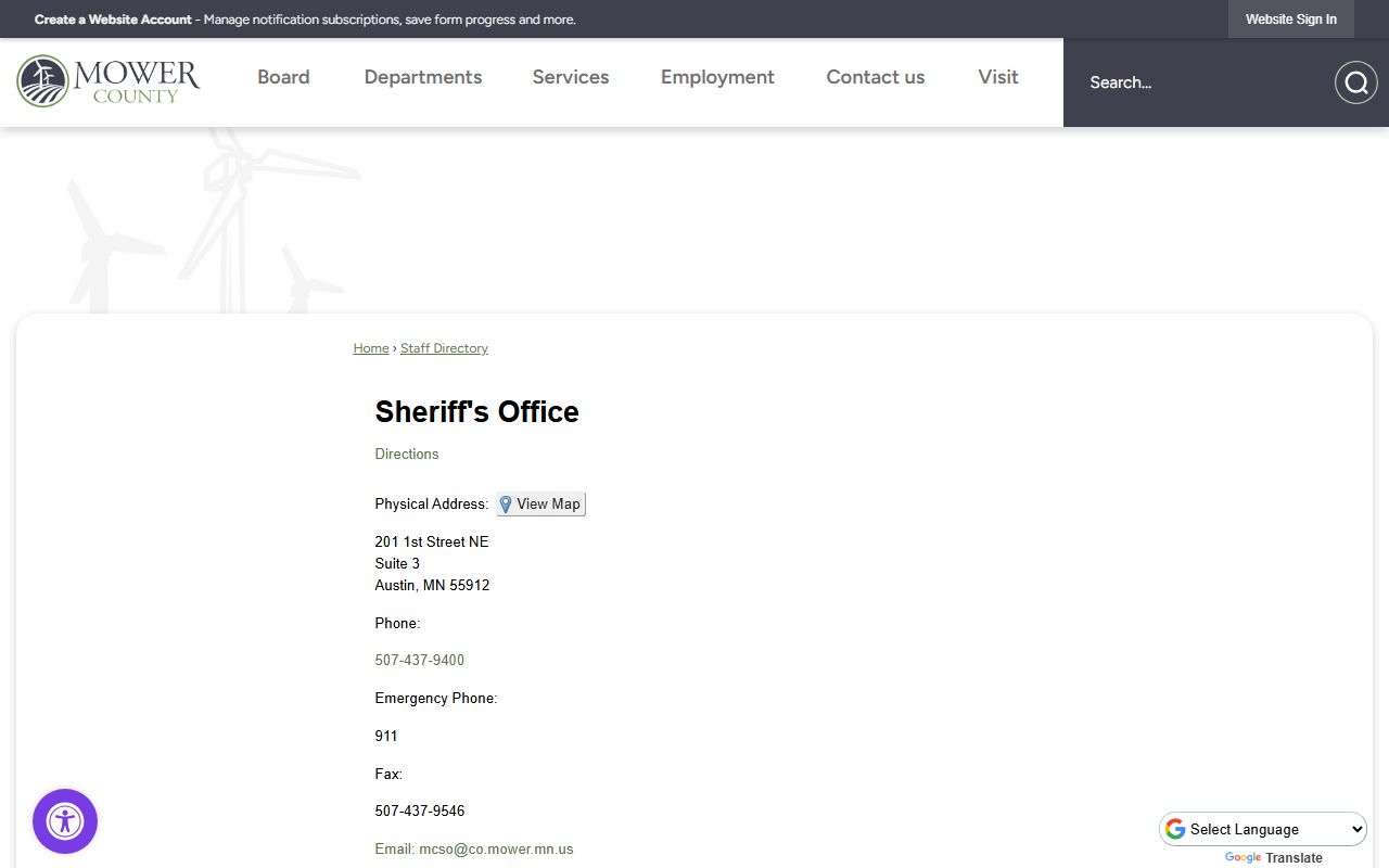 Mower County warrant search Sheriff's Office staff directory